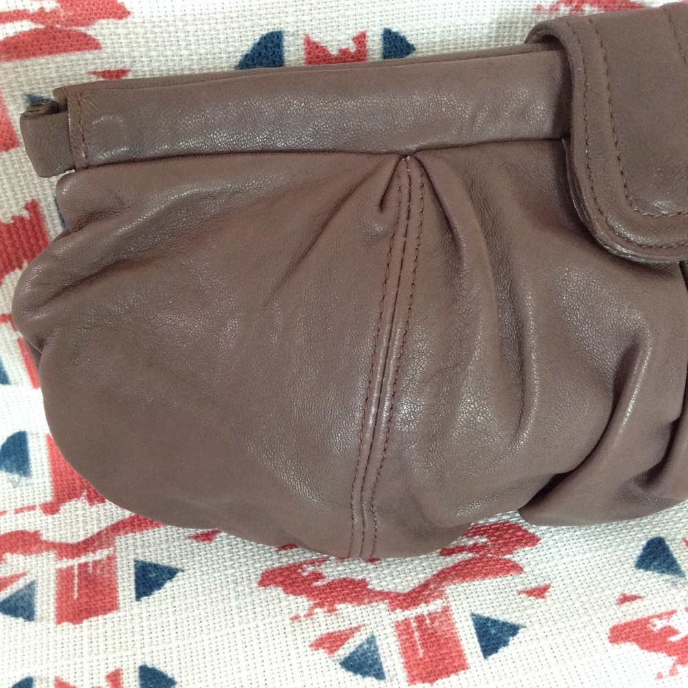 Abaco Paris Aubergine Leather Pouch Clutch - Picture 3 of 6